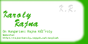 karoly rajna business card